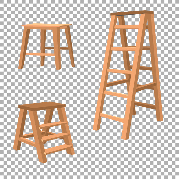 木制楼梯。一组不同的木楼梯图片下载