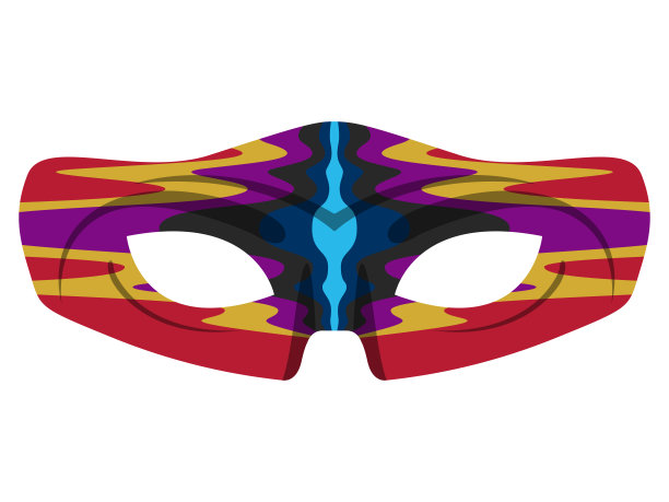 隔离彩色嘉年华面具图片下载