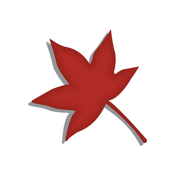 秋树枫叶矢量图标颜色图片下载