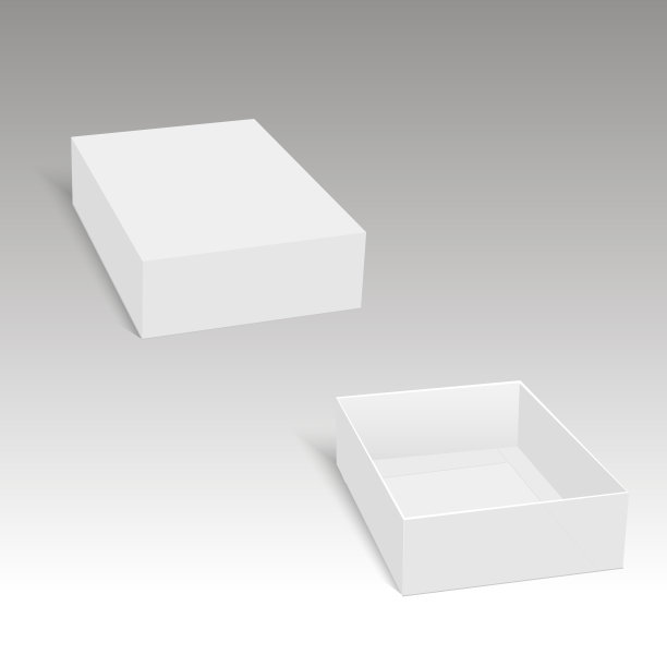 礼品用开纸板箱包装的空白。向量。图片下载