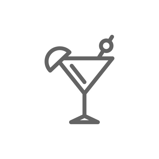 简约鸡尾酒线性图标：符号和矢量图，可编辑描边，白色背景图片下载