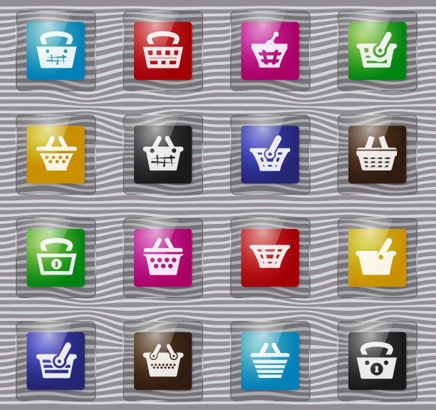 篮子玻璃图标集图片下载