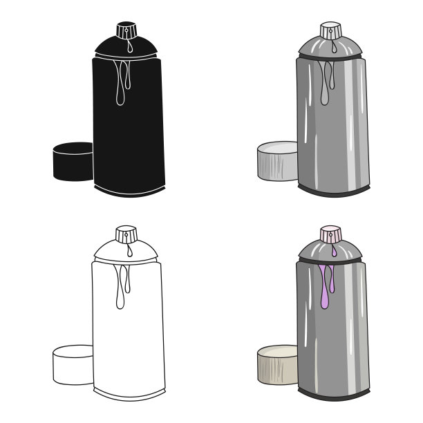 喷漆可以在卡通风格孤立在白色背景图标。艺术家和绘图符号股票矢量插图网图片下载