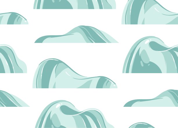 手绘矢量抽象卡通夏季时间图形插图艺术无缝模式与海滩石孤立在白色的背景图片下载