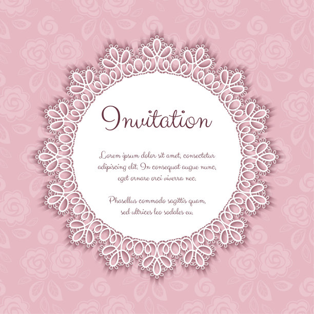 优雅蕾丝请柬图片下载