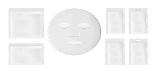 白色空白塑料包装与片罩。用于食品或药品的空白铝箔或塑料袋图片下载