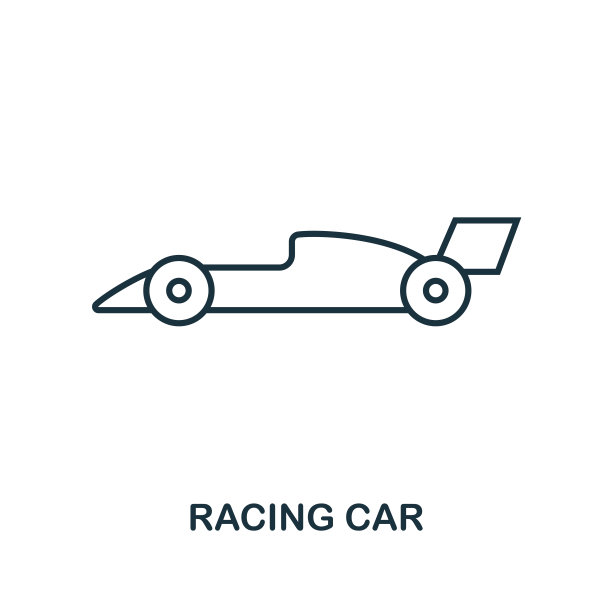 赛车的轮廓图标。简单元素说明。赛车图标在轮廓风格设计从运动器材收集。完美的网页设计，应用程序，软件，打印。图片下载