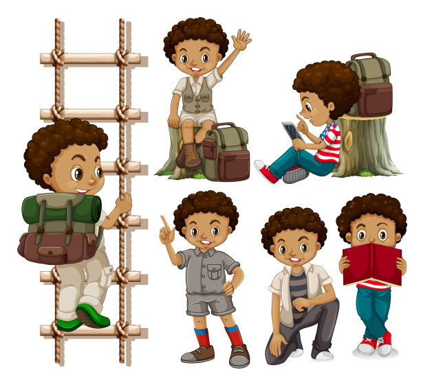 一群晒黑了的男孩图片下载