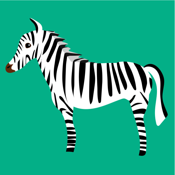 可爱的矢量斑马素描插图字母图片下载