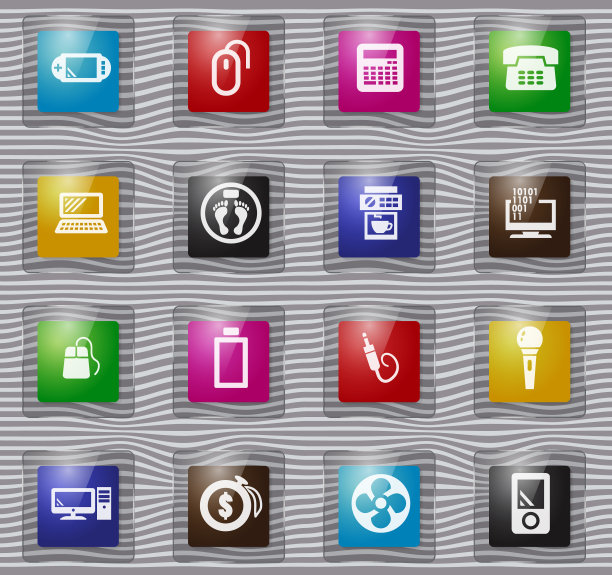 家电玻璃图标集图片下载