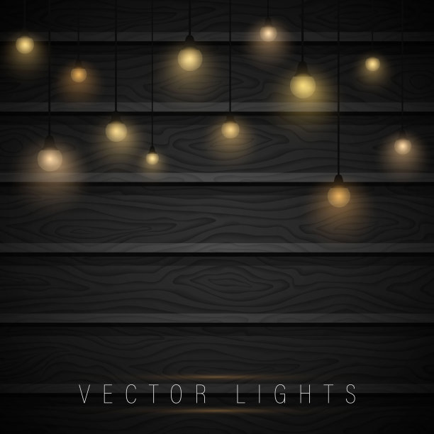 木制背景上的灯光。图片下载