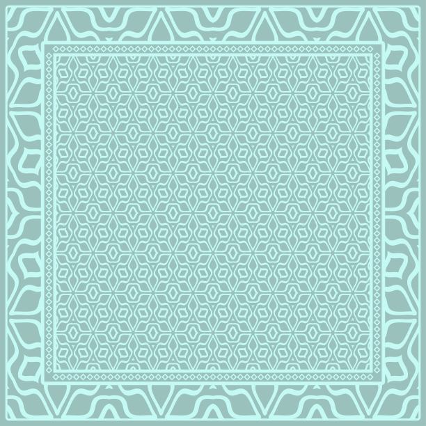 头巾设计打印。几何花卉装饰的图案矢量插图。在颈巾、地毯、头巾上设计印花的想法图片下载