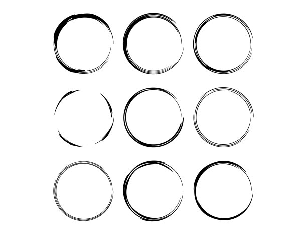 一套黑色空grunge框架。矢量插图。图片下载