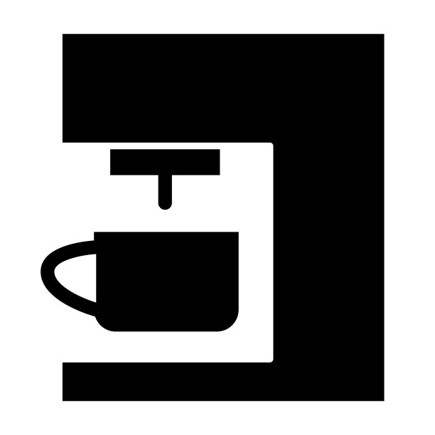 咖啡机固体图标。咖啡机矢量插图孤立在白色。家居字形风格的设计，为网页和应用程序设计。Eps 10。图片下载