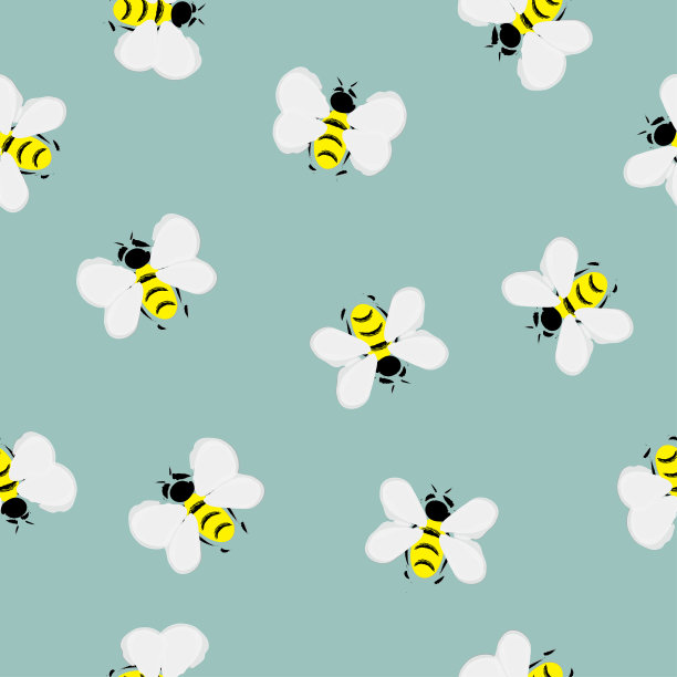 无缝矢量模式与蜜蜂图片下载