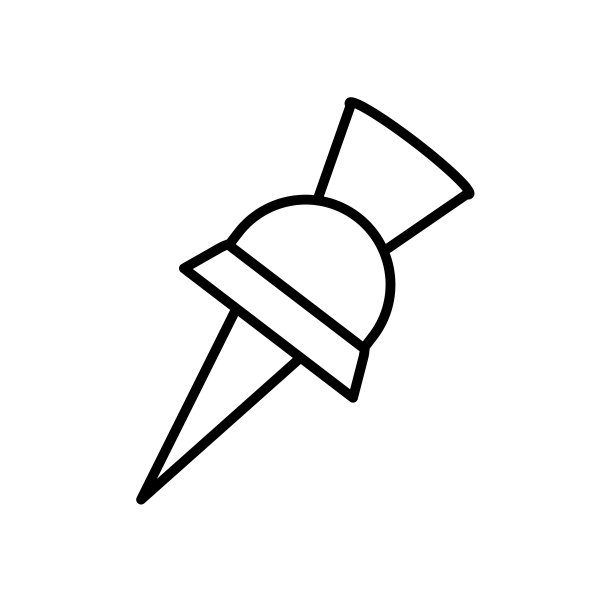 引脚图标矢量孤立在白色背景，引脚标志，线或线性标志，元素设计在轮廓风格图片下载