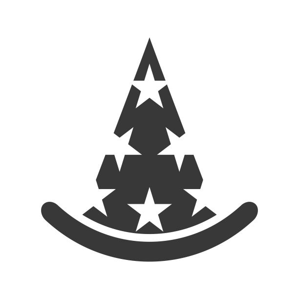 巫师帽，万圣节相关，字形图标设计图片下载
