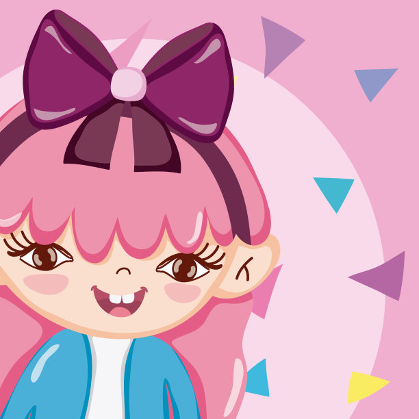 美丽的女孩卡通图片下载