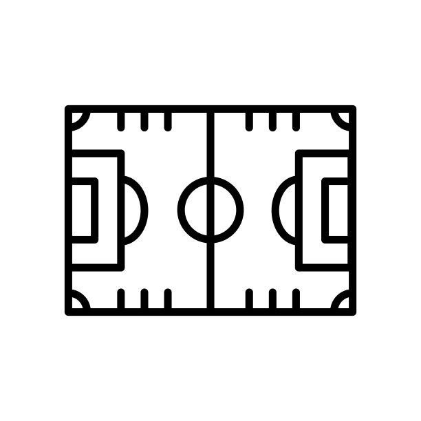 足球场图标矢量孤立在白色背景，足球场标志，线或线性标志，元素设计在轮廓风格图片下载