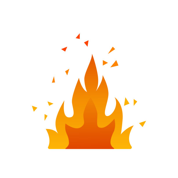 平面风格的火焰孤立的图标。图片下载