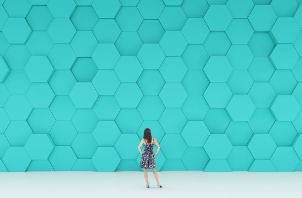 蜂窝图案墙概念图片下载