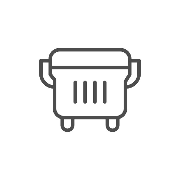 户外垃圾箱线条图标图片下载