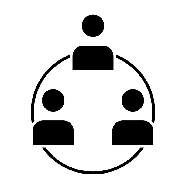 团队合作实体图标。小组工作矢量素材插图，与白色背景隔离。伙伴关系字形风格设计，专为网页和App设计。EPS 10。图片下载