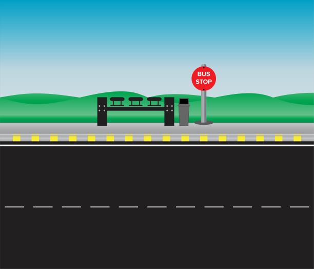 公交车站和车站有路图片下载