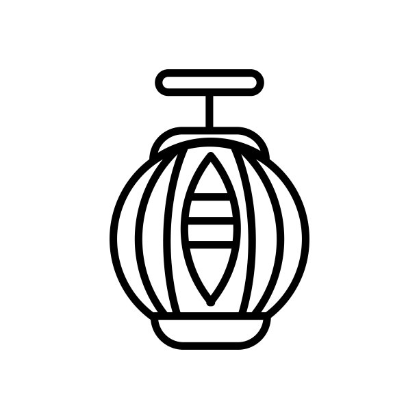 灯笼图标矢量孤立在白色背景，灯笼标志图片下载