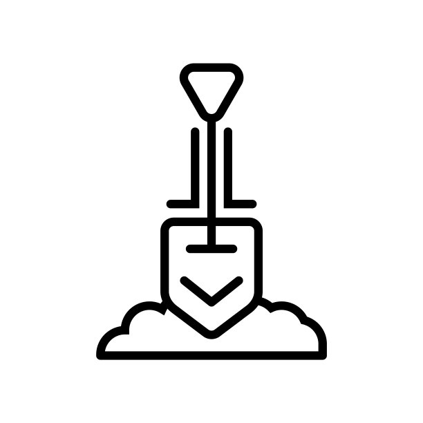 铲图标矢量孤立在白色背景，铲标志，线或线性标志，元素设计在轮廓风格图片下载