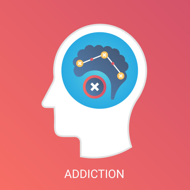 向量成瘾概念。现代渐变平坦风格。图片下载
