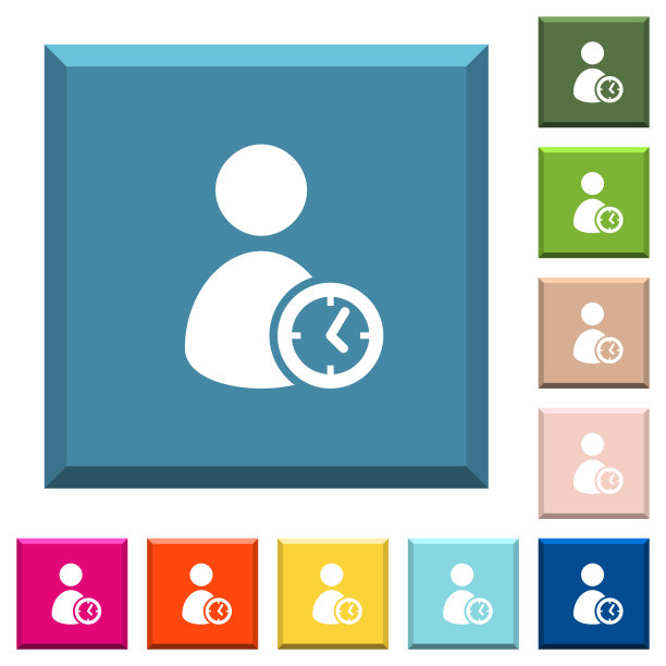 用户帐号时间白色图标上的边缘方形按钮图片下载