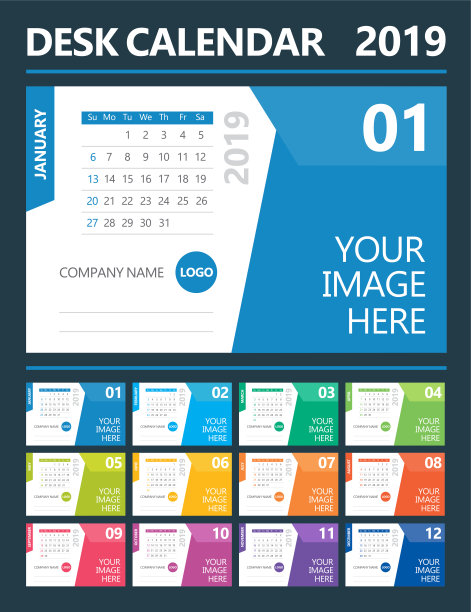 2019年台历。从星期天开始。美国版图片下载