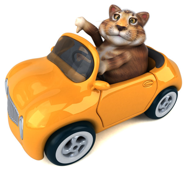 有趣的猫- 3D插图图片下载