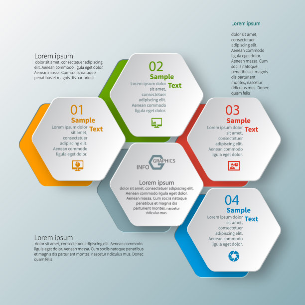 摘要三维纸张信息图。业务模板。矢量图图片下载