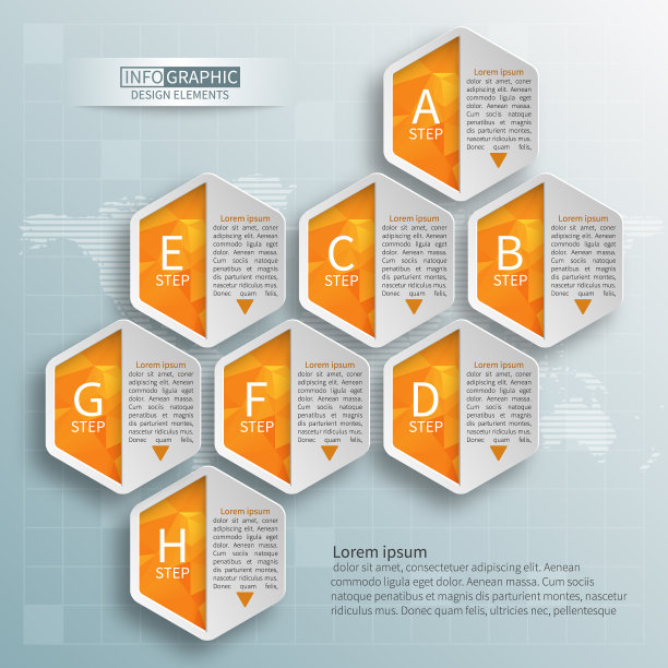 摘要三维纸张信息图。业务模板。矢量图图片下载