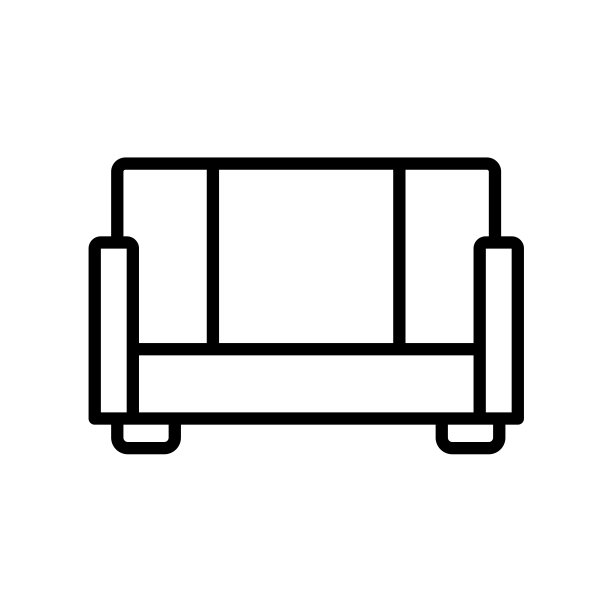 沙发图标矢量孤立在白色背景，沙发标志图片下载