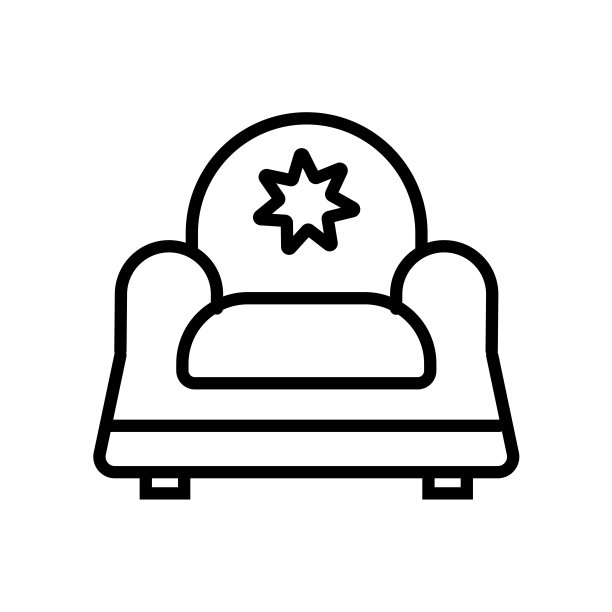 扶手椅图标矢量孤立在白色背景，扶手椅标志图片下载