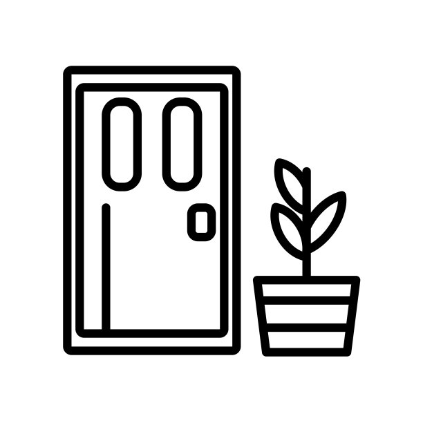 门图标矢量隔离在白色背景，门标志图片下载