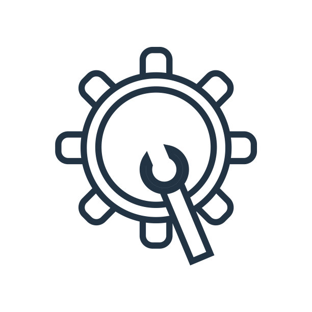 齿轮图标矢量孤立在白色背景，齿轮标志图片下载