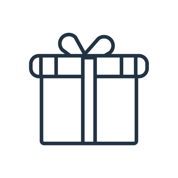 礼品图标矢量孤立在白色背景，礼品标志图片下载