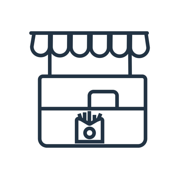 食品摊位图标矢量孤立在白色背景，食品摊位标志图片下载