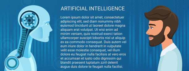 人类对机器人的对立。业务和未来的工作矢量概念说明。图片下载