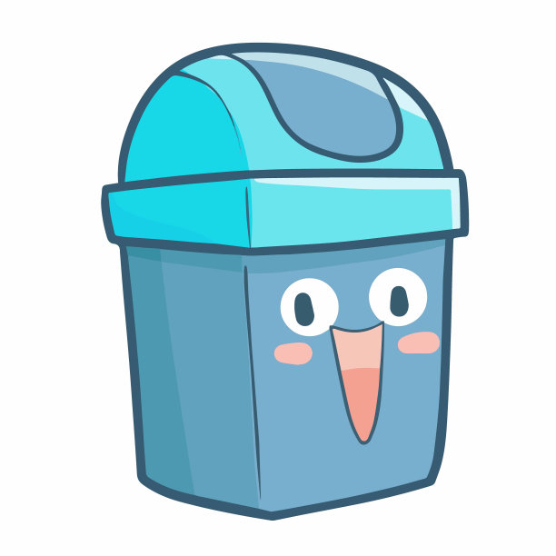 塑料垃圾桶笑得很开心图片下载