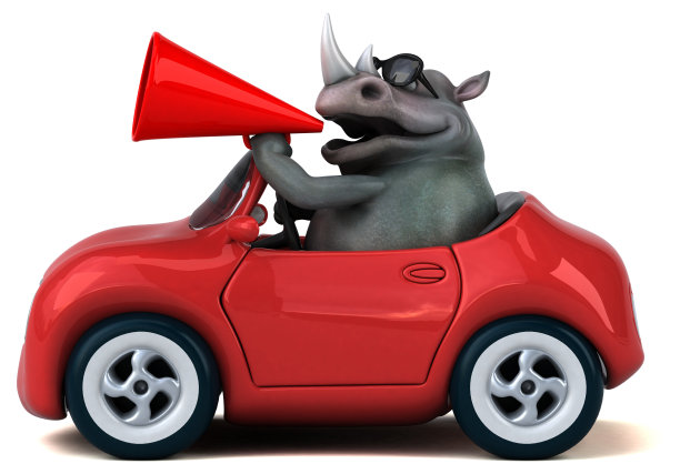 有趣的犀牛- 3D插图图片下载