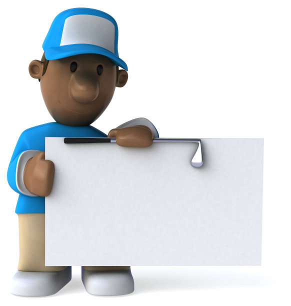 有趣的高尔夫球- 3D插图图片下载