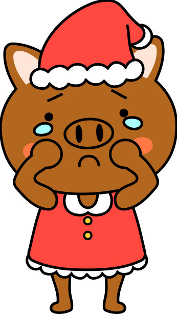 猪的圣诞老人的表情图片下载