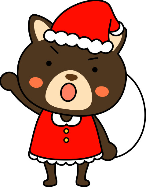 柴犬圣诞老人的情感表达图片下载