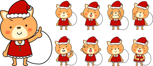 柴犬的圣诞老人情感表达集图片下载