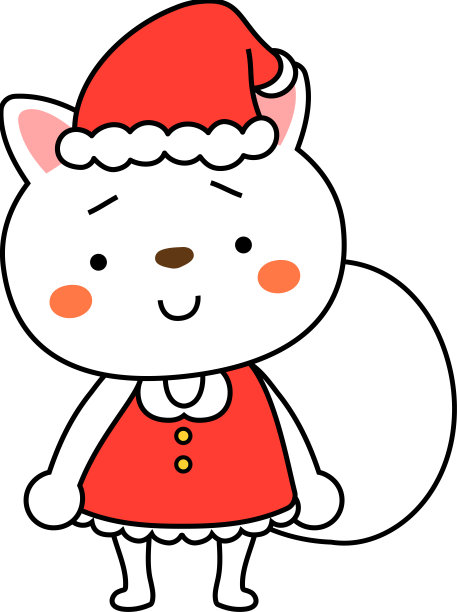 柴犬圣诞老人的情感表达图片下载